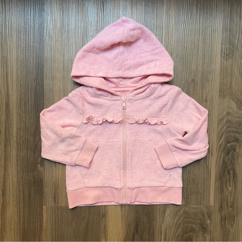 Ruffle Butts Terry Knit Ruffle‎ Hoodie Swim Cover Toddler Girls 2T Beach Preppy